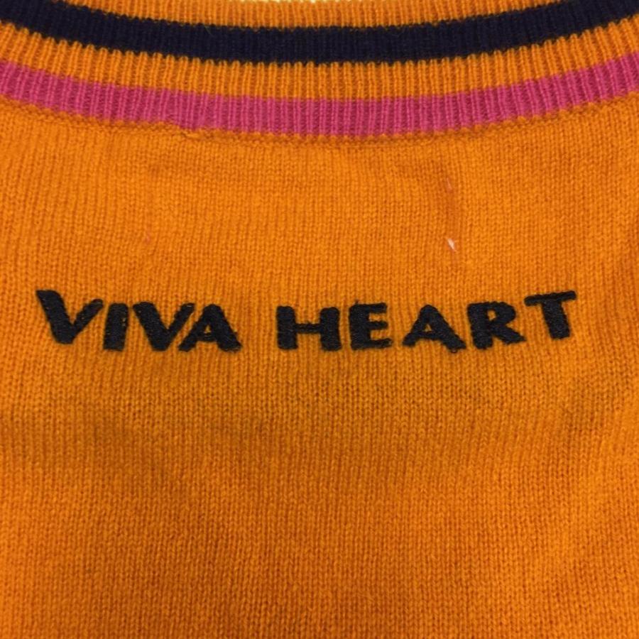 VIVA HEART（ビバハート） カシミヤセーター オレンジ×ネイビー ニット