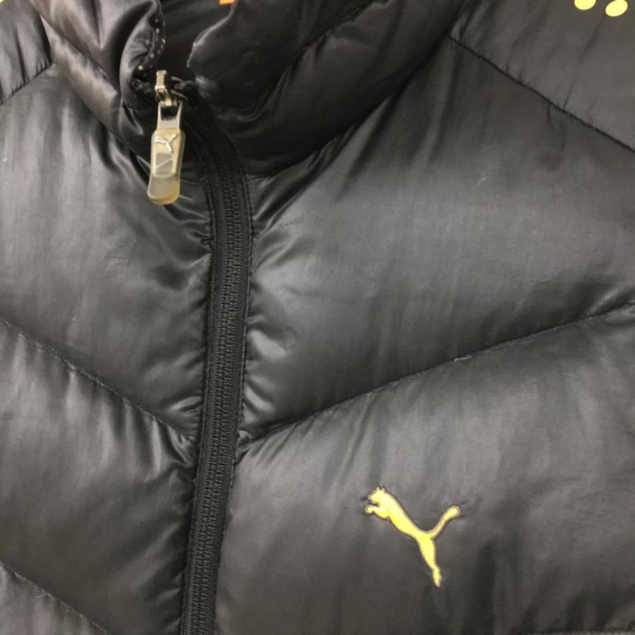 PUMA（プーマ） 2WAYダウンジャケット 黒×白 切替ドット 袖着脱可