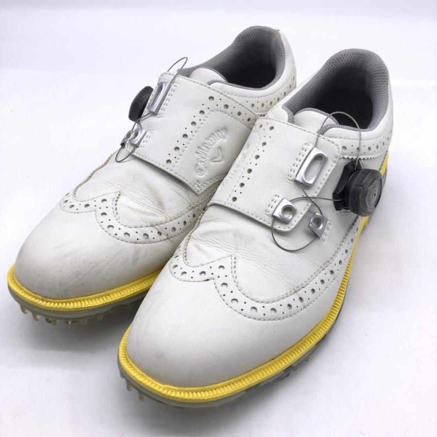 キャロウェイ ゴルフシューズ 白×イエロー TOURPRECISION BOA 