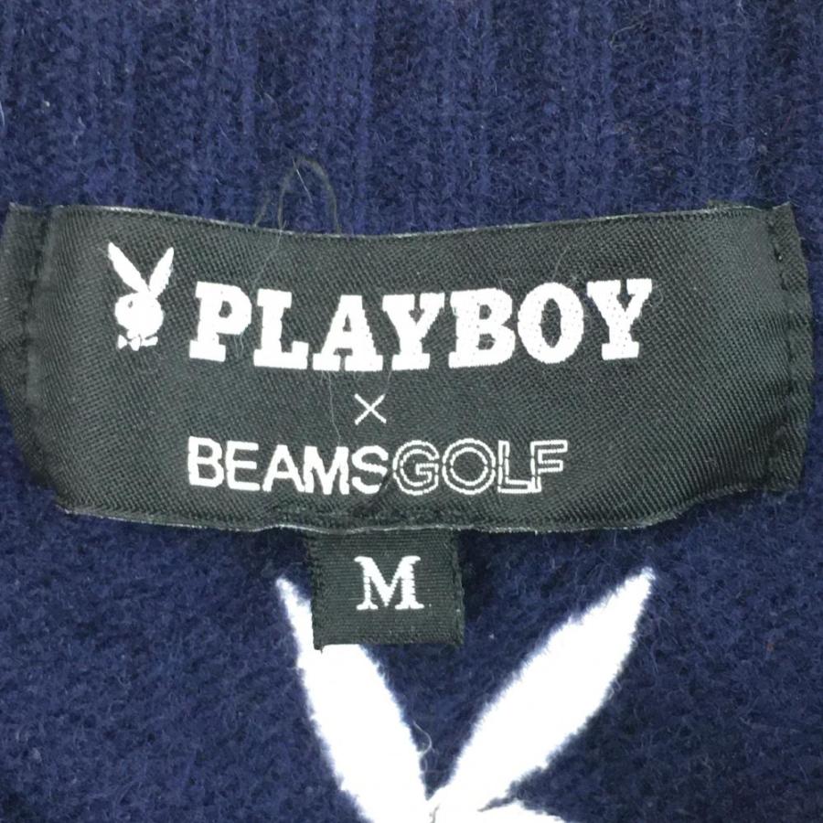BEAMS プレイボーイ×ビームスゴルフ セーター ネイビー×レッド BEAMS プレイボーイ×ビームスゴルフ セーター ネイビー×レッド