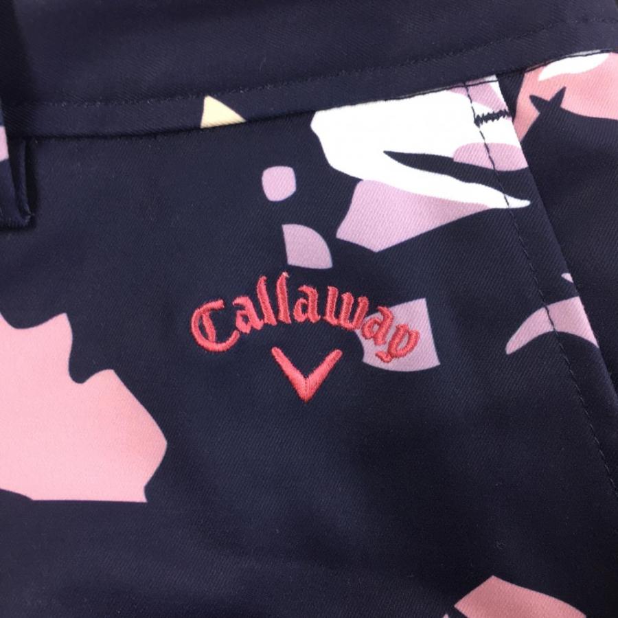 Callaway（キャロウェイ） スカート ネイビー×ピンク 花柄 裾プリーツ