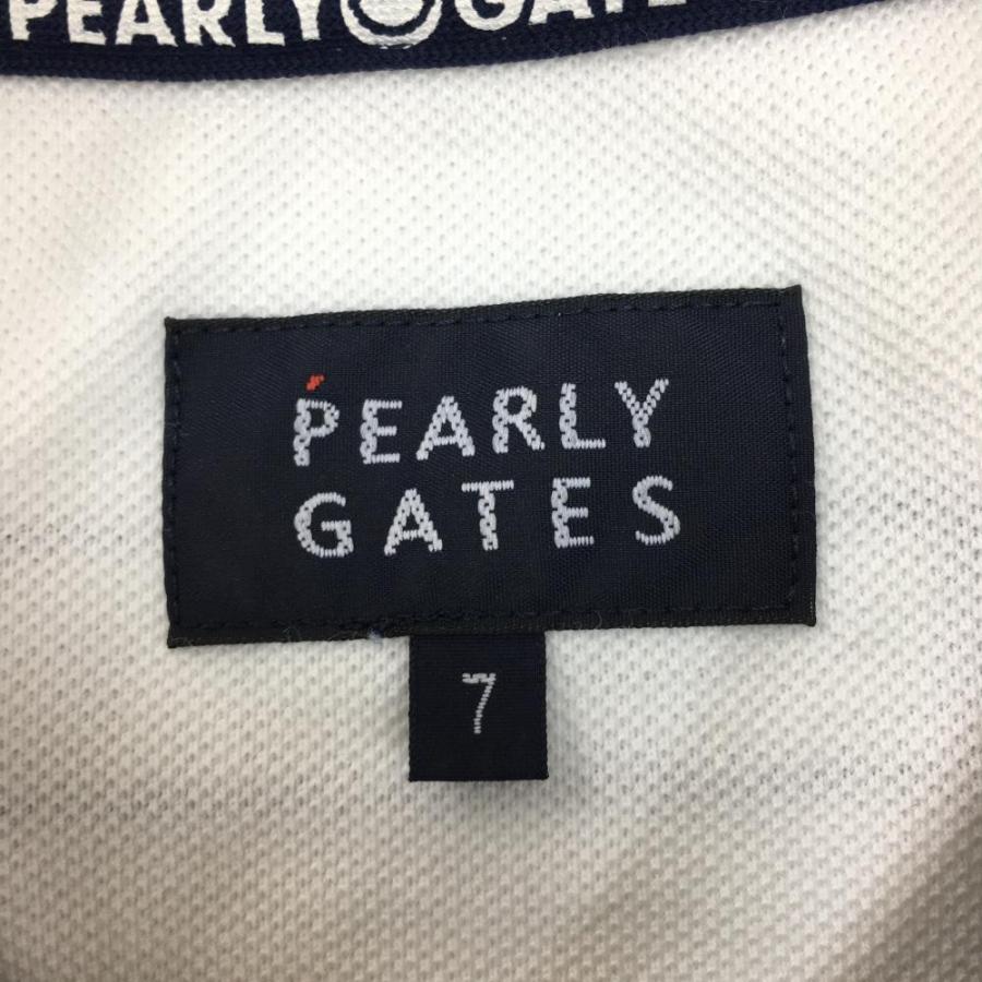 PEARLY GATES（パーリーゲイツ） 半袖ポロシャツ 白×ブルー 30周年