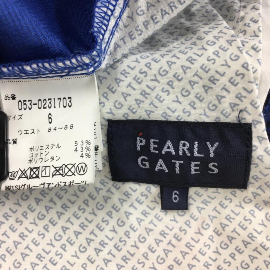 美品】PEARLY GATES パーリーゲイツ パンツ ブルー×黒 千鳥格子 ベルト
