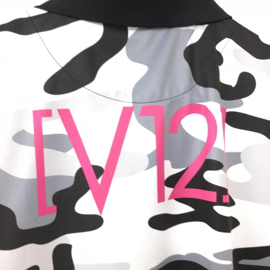 V12（ヴィ・トゥエルヴ） 半袖ポロシャツ 黒×白 一部カモフラ 迷彩