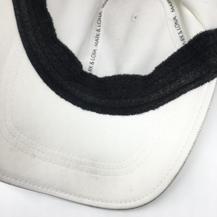 MARK&LONA マークアンドロナ キャップ 白×シルバー 内側パイル地
