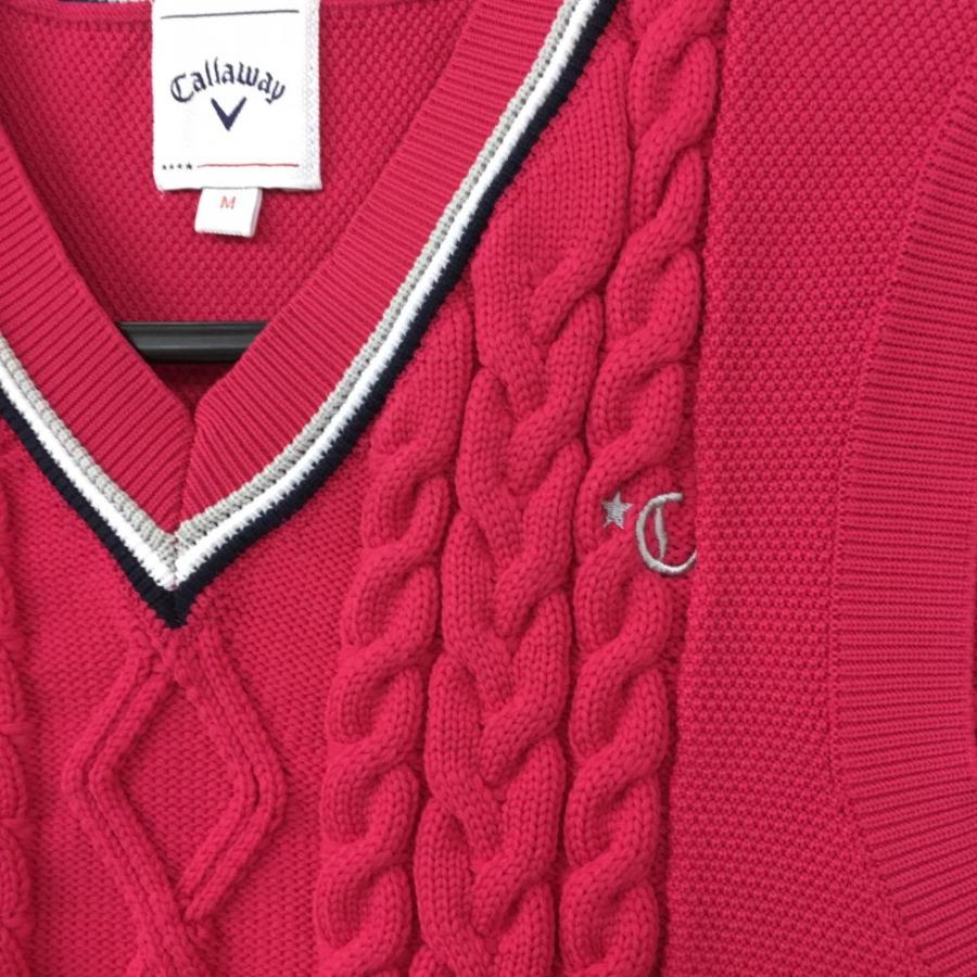 や*い様 Callaway レディース ベスト M ピンク Callaway（キャロウェイ） ニットベスト ピンク Vネック ライン
