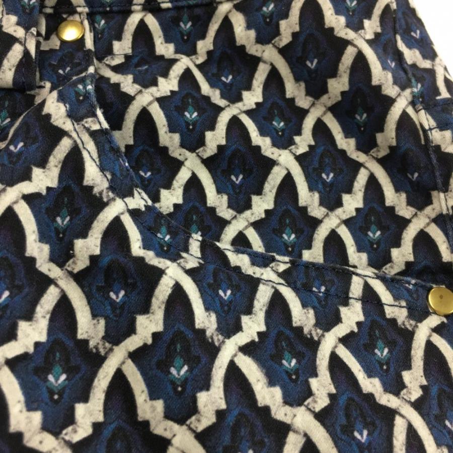 St.Andrews - 【超美品】セントアンドリュース パンツ 白 総柄 レース織生地 バラ刺しゅう レディース S ゴルフウェア St ANDREWS St ANDREWS セントアンドリュース パンツ ネイビー×白 総柄