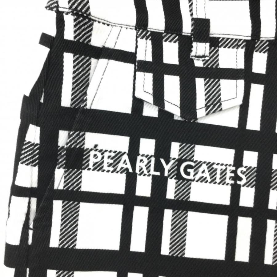 PEARLY GATES（パーリーゲイツ） スカート 黒×白 チェック柄×ロゴ 30