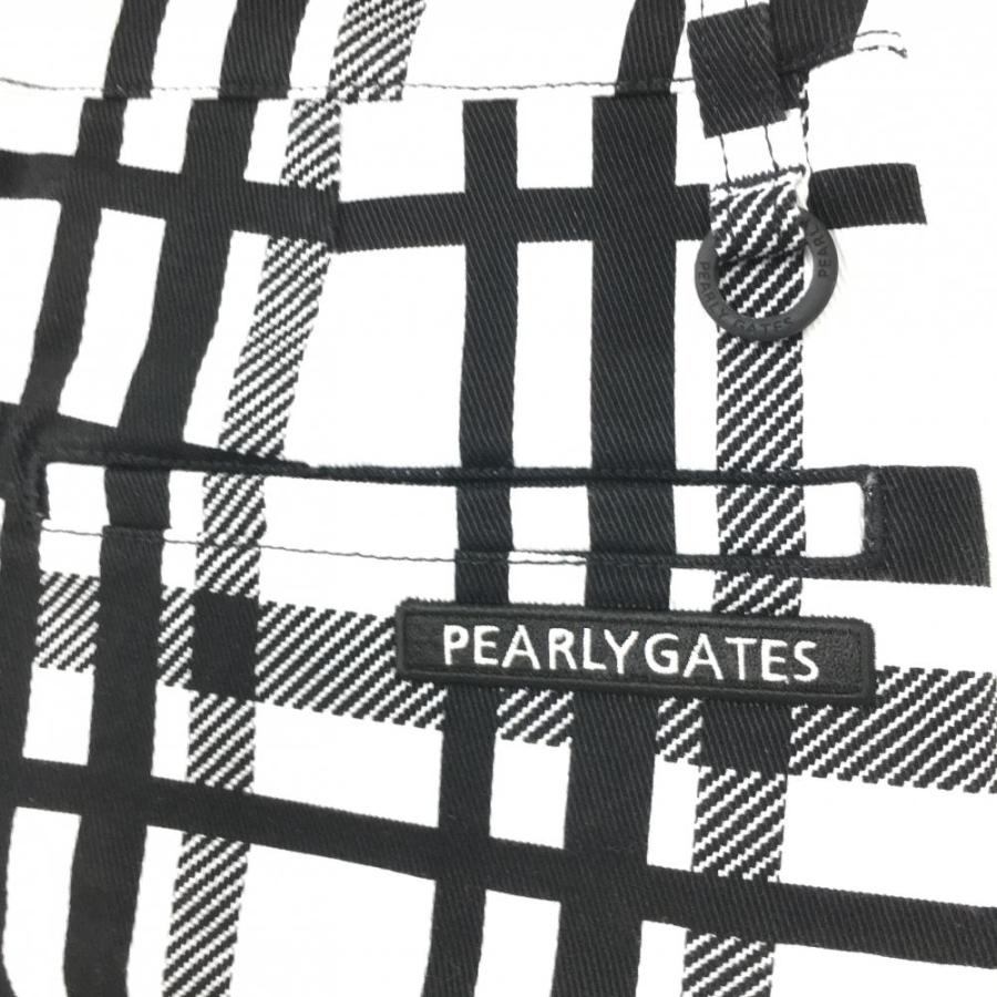 パーリーゲイツ スカート 黒×白 チェック柄×ロゴ 30周年 ストレッチ レディース 00(XS) ゴルフウェア PEARLY GATES  （美品）／30%OFF価格