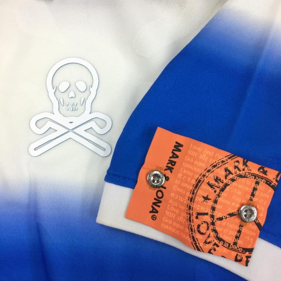 MARK&LONA マークアンドロナ 半袖ポロシャツ ブルー×白 迷彩