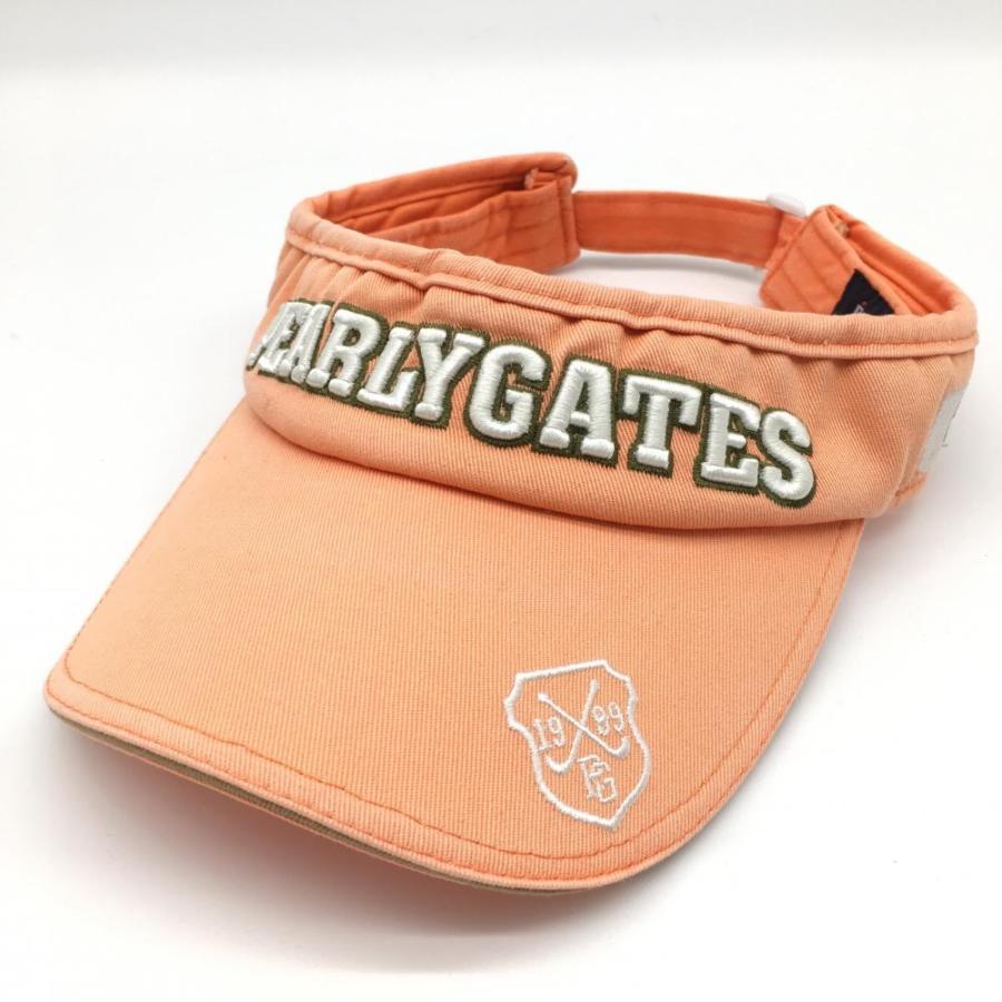 PEARLY GATES（パーリーゲイツ） サンバイザー オレンジ×白 ニコちゃん