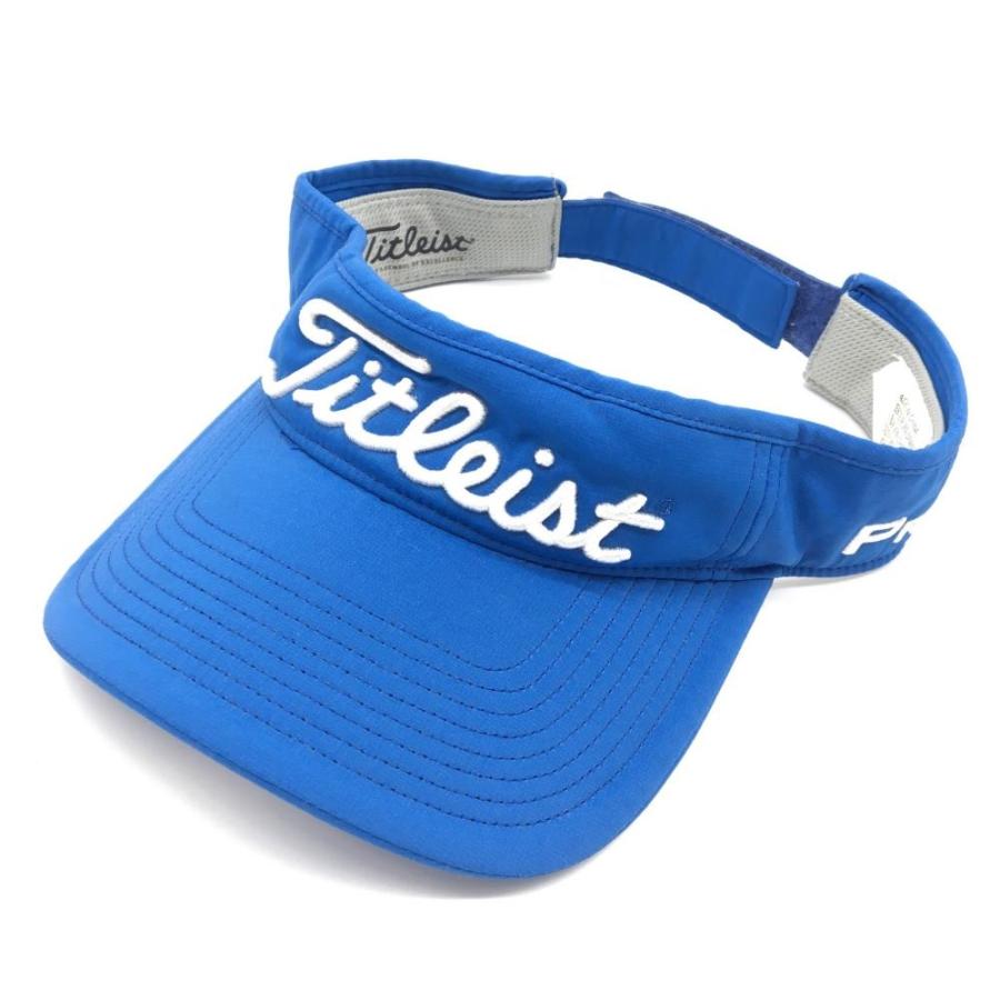 TITLEIST タイトリスト サンバイザー ブルー×白 立体ロゴ刺しゅう