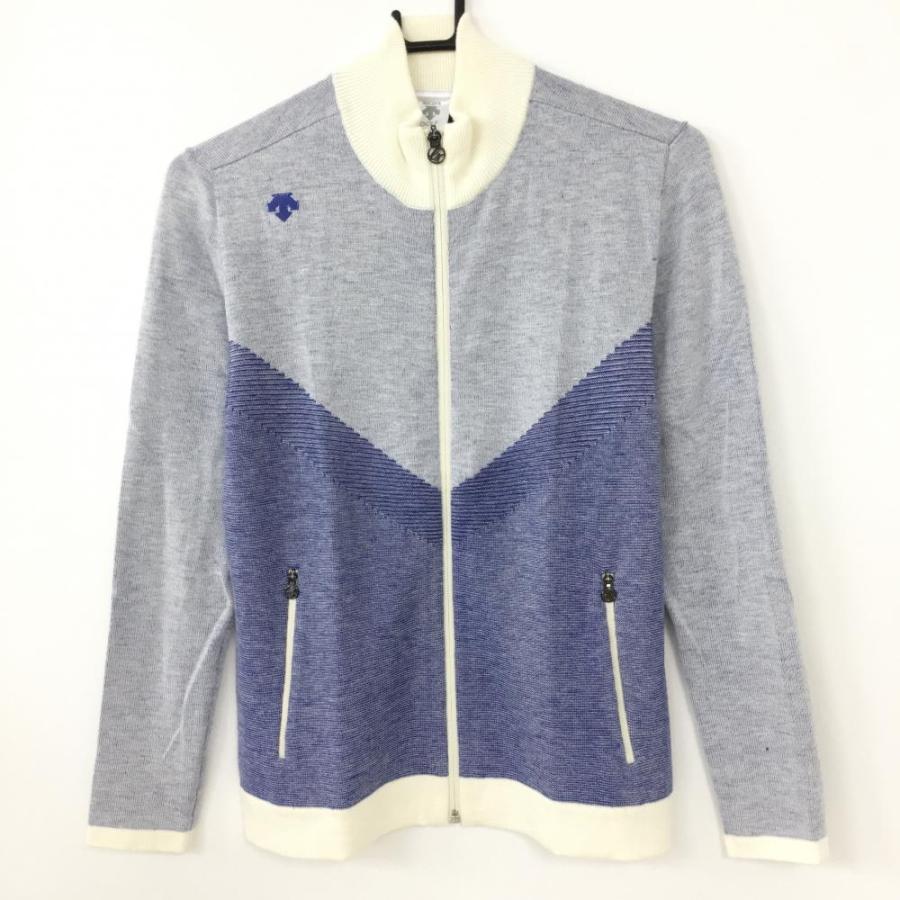 DESCENTE（デサント） デサントゴルフ ニットジャケット 白×ブルー