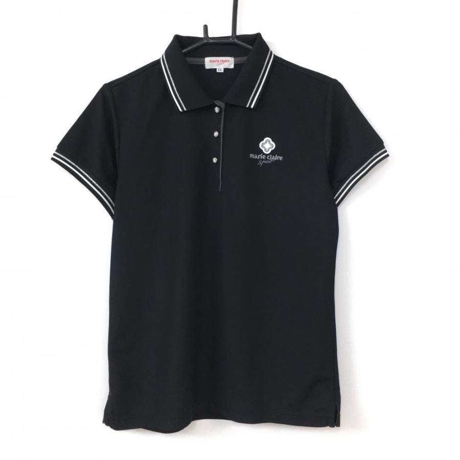 marie claire sport 黒ポロシャツ M marie claire sport（マリクレール スポーツ） マリクレール 半袖