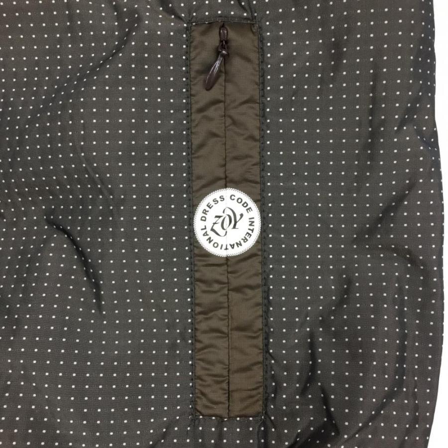 美品】ZOY ゾーイ 中綿ジャケット ブラウン×白 ドット柄 フード収納可
