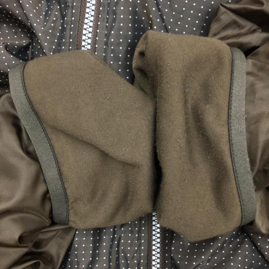 美品】ZOY ゾーイ 中綿ジャケット ブラウン×白 ドット柄 フード収納可