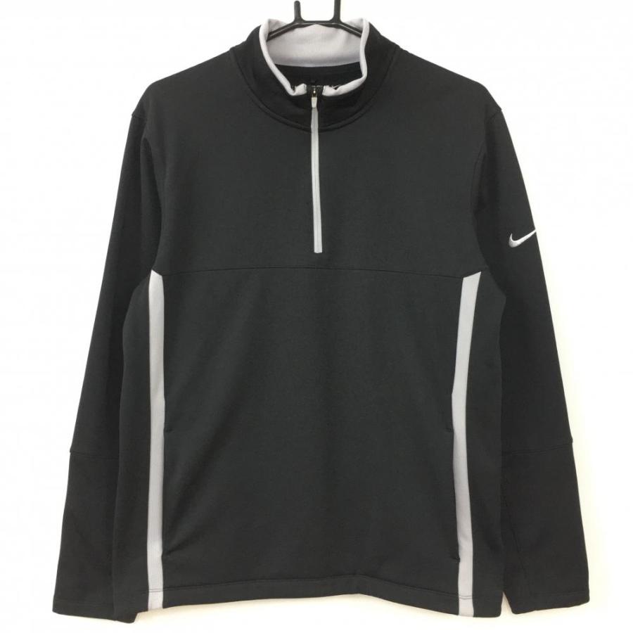 NIKE（ナイキ） ナイキゴルフ プルオーバージャージ 黒×グレー ハーフ 