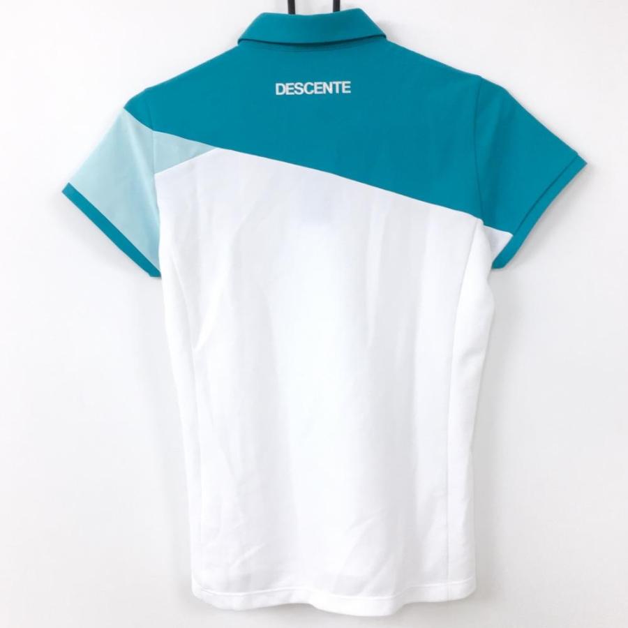 DESCENTE（デサント） デサントゴルフ 半袖ポロシャツ 白×ブルー