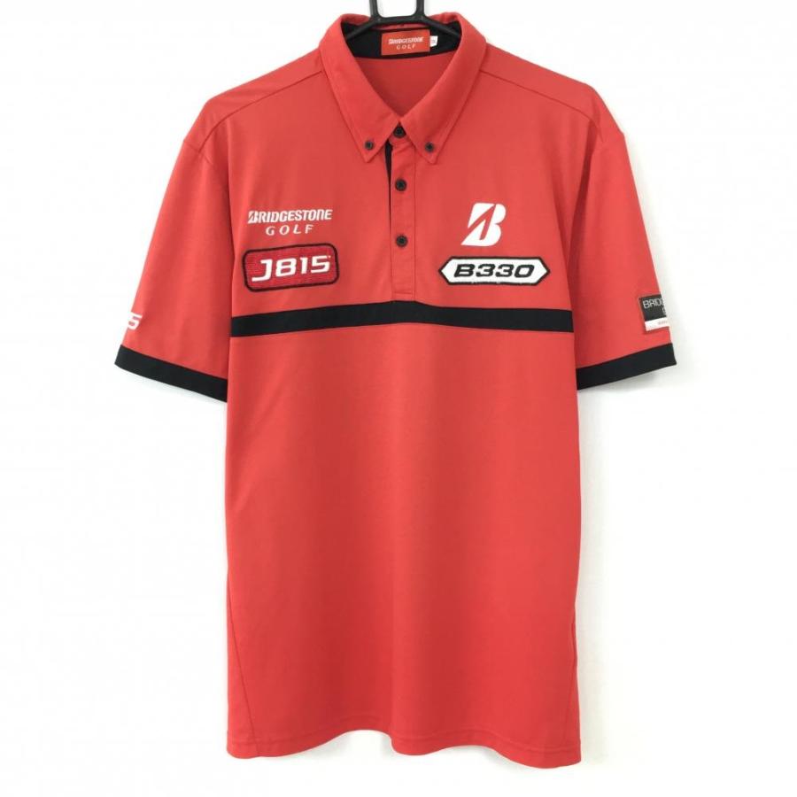 BRIDGESTONE GOLF ブリヂストンゴルフ 半袖ポロシャツ レッド×黒 