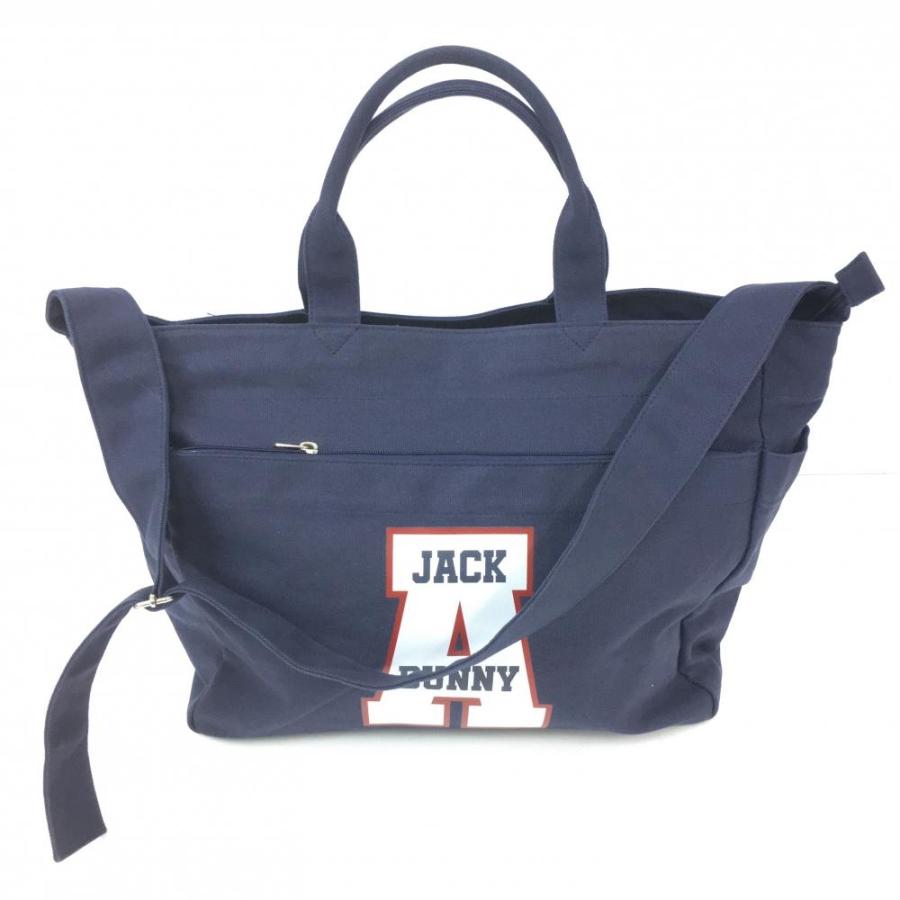 美品⭐︎ジャックバニー⭐︎トートバッグ⭐︎ユニセックス⭐︎ネイビー Jack Bunny!!（ジャックバニー） ビッグトートバッグ ネイビー×白