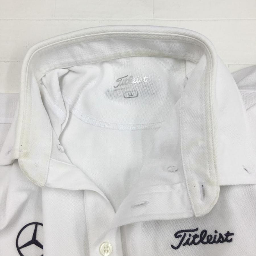 TITLEIST タイトリスト 半袖ポロシャツ 白×ネイビー ボタン TITLEIST タイトリスト 半袖ポロシャツ 白×ネイビー ボタン
