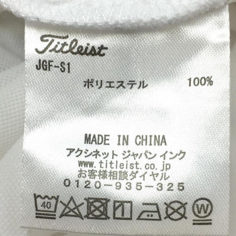 TITLEIST タイトリスト 半袖ポロシャツ 白×グレー ボタンダウン