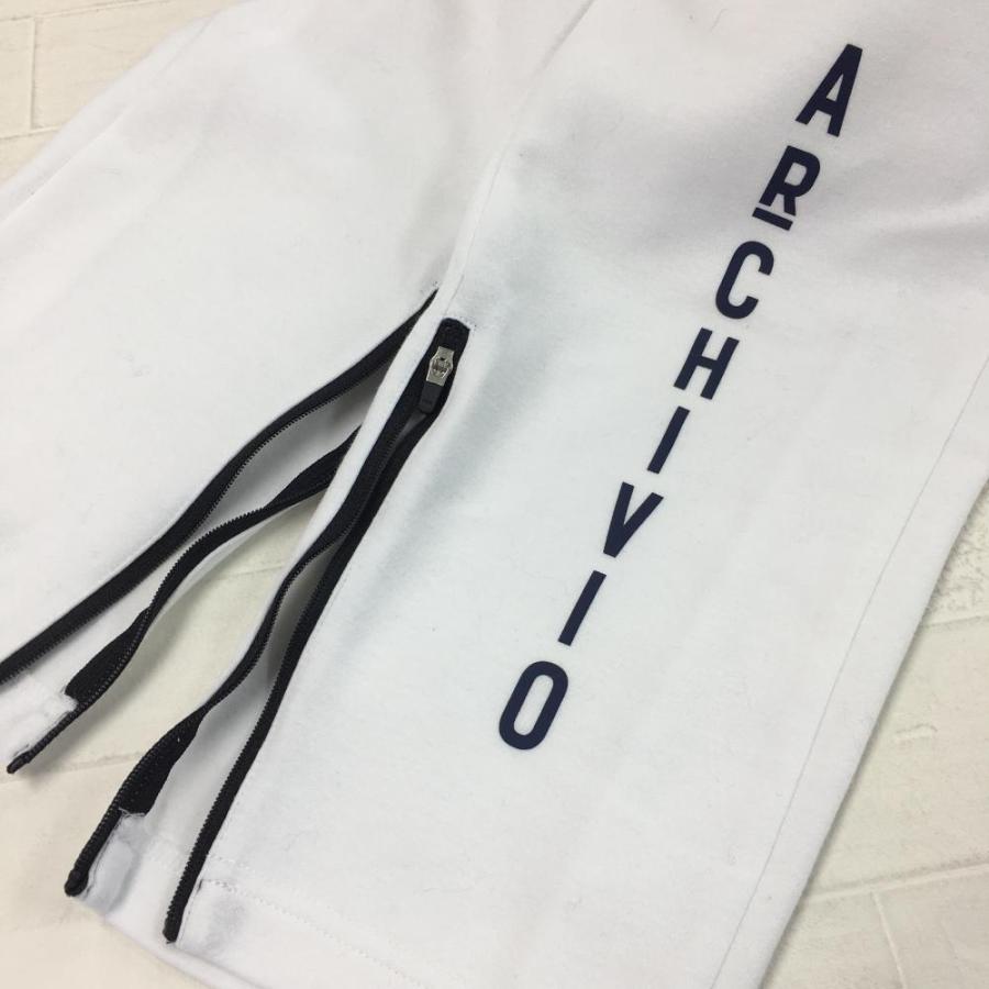 archivio アルチビオ パンツ 白×ライトグレー ウエストゴム 裾 archivio アルチビオ パンツ 白×ライトグレー ウエストゴム 裾
