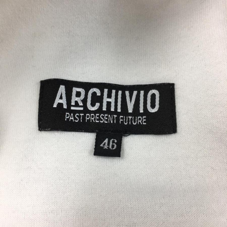 archivio アルチビオ パンツ 白×ライトグレー ウエストゴム 裾 archivio アルチビオ パンツ 白×ライトグレー ウエストゴム 裾