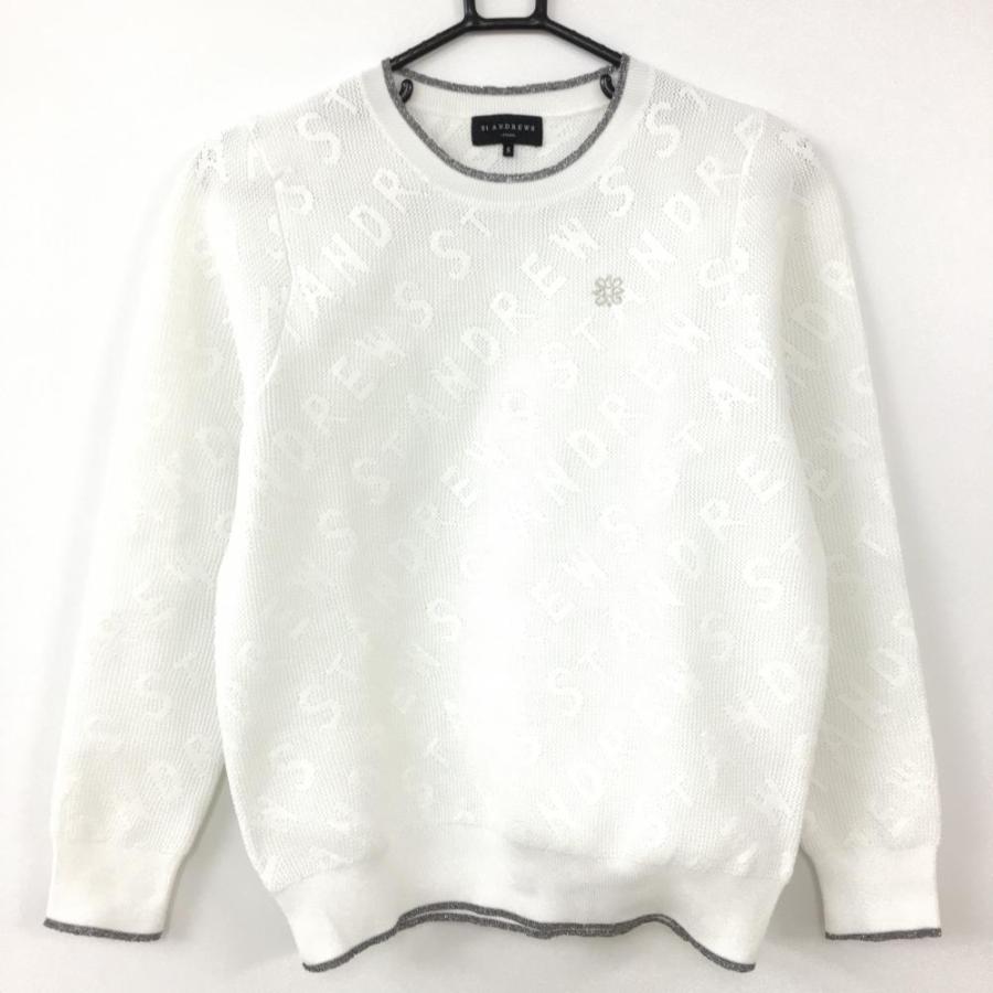 美品】St ANDREWS セントアンドリュース セーター 白×グレーシルバー