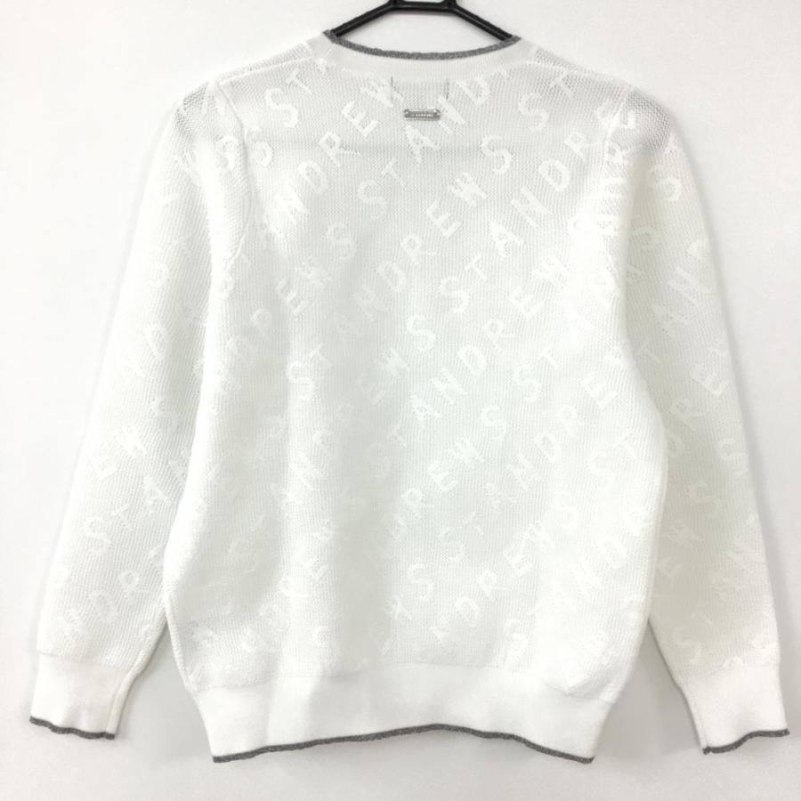 美品】St ANDREWS セントアンドリュース セーター 白×グレーシルバー