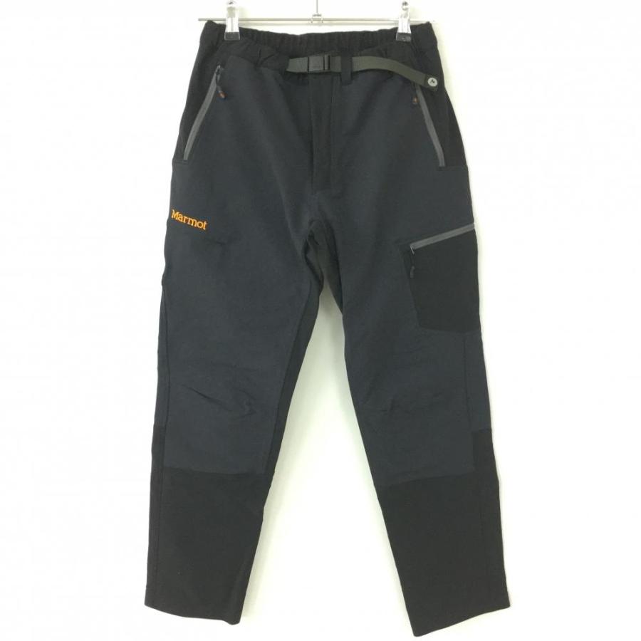 マーモット×ビームスゴルフ ナイロンパンツ グレー×黒 裏起毛 ウエスト  