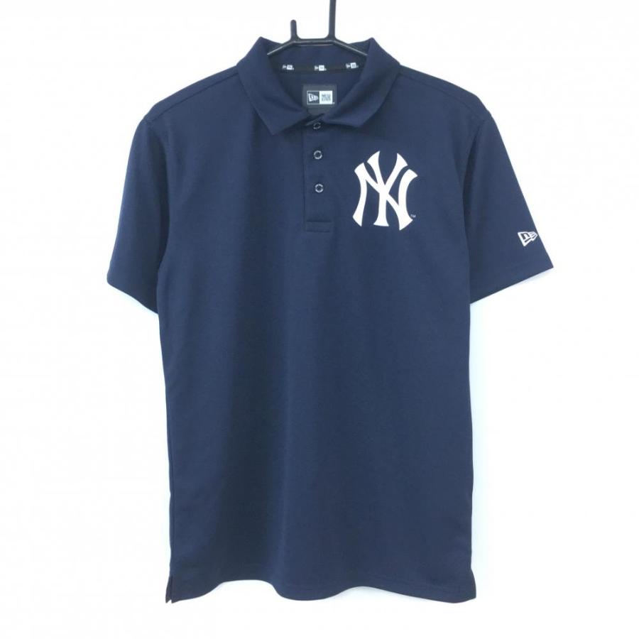NEW ERA ニューエラ 半袖ポロシャツ ネイビー×白 NYヤンキース