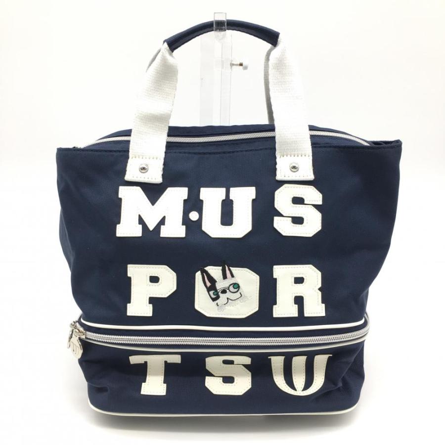 M・U SPORTS MUスポーツ 2層式カートバッグ ネイビー×白 下部保冷 