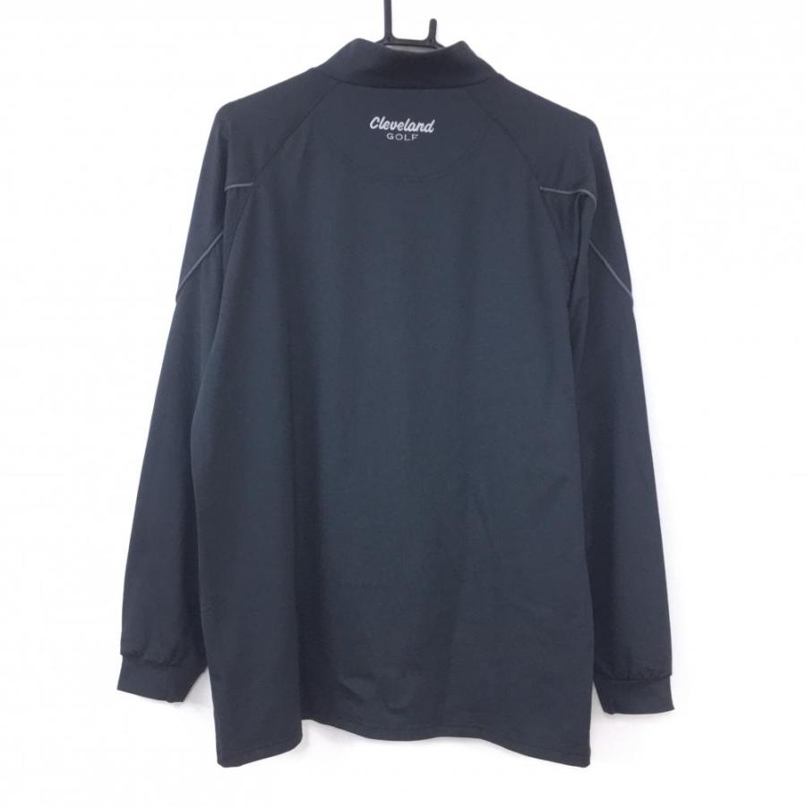 クリーブランド 長袖ハイネックシャツ 黒×グレー ハーフジップ メンズ