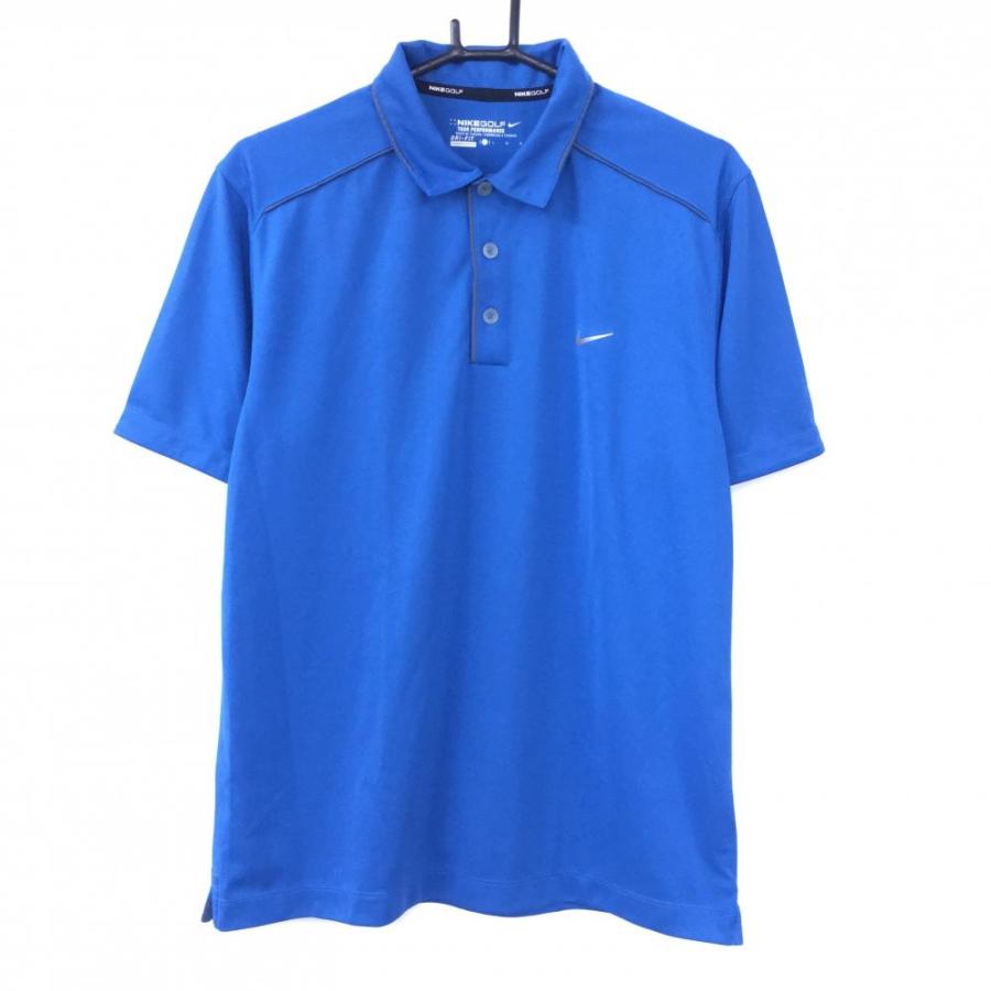 NIKE（ナイキ） ナイキゴルフ 半袖ポロシャツ ブルー×グレー DRI-FIT