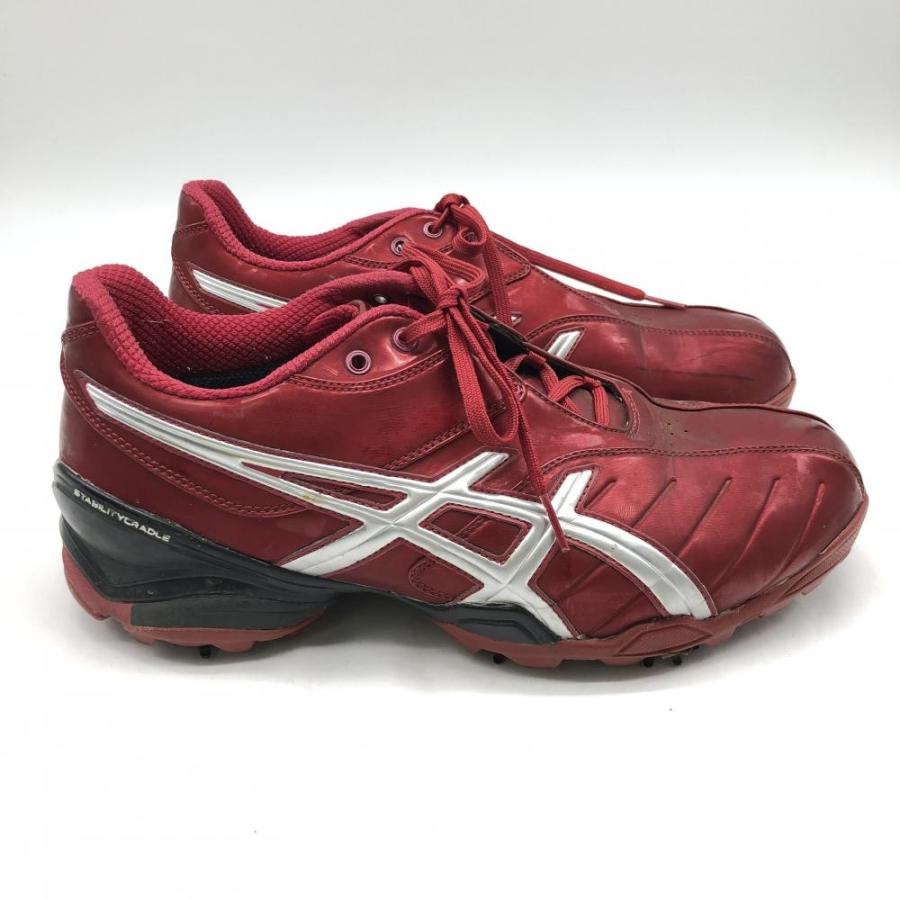 ASICS アシックス ゴルフシューズ×シューズケース レッド×シルバー