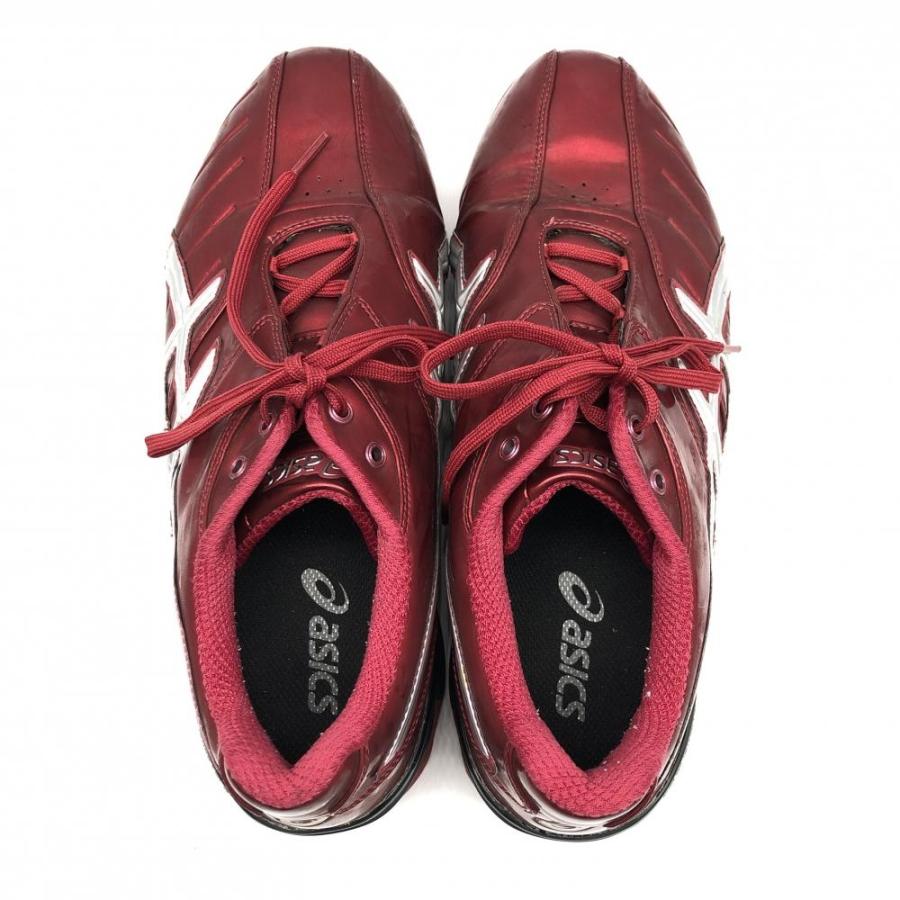 ASICS アシックス ゴルフシューズ×シューズケース レッド×シルバー