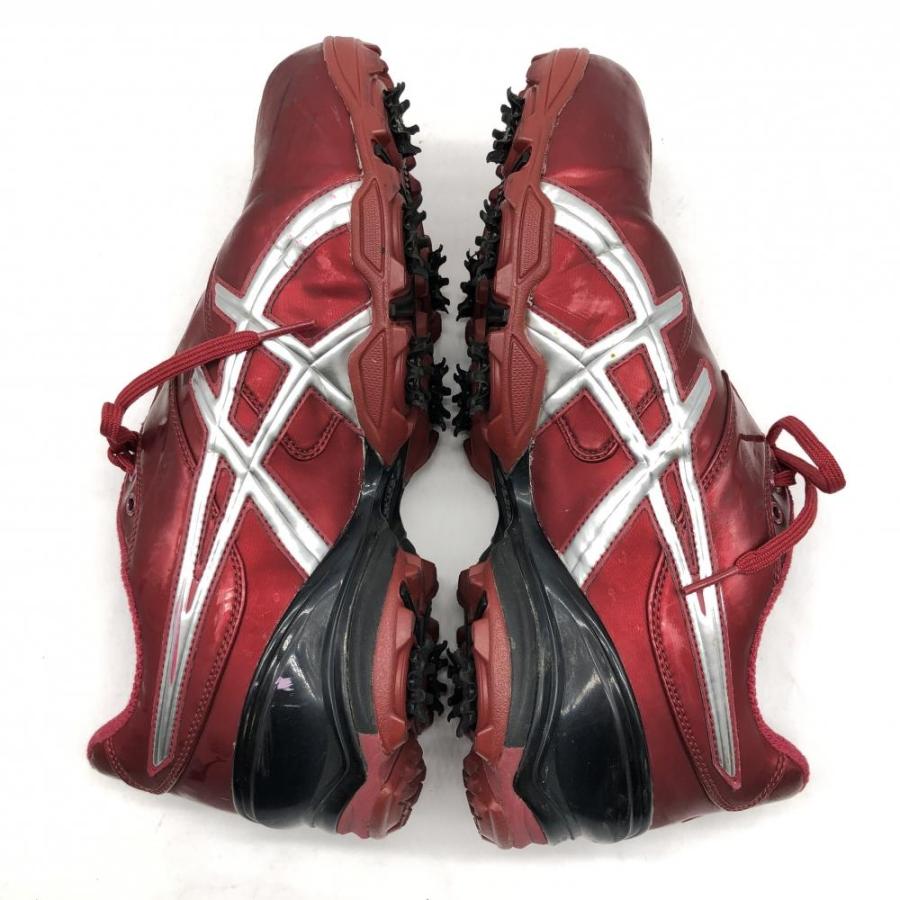 ASICS アシックス ゴルフシューズ×シューズケース レッド×シルバー