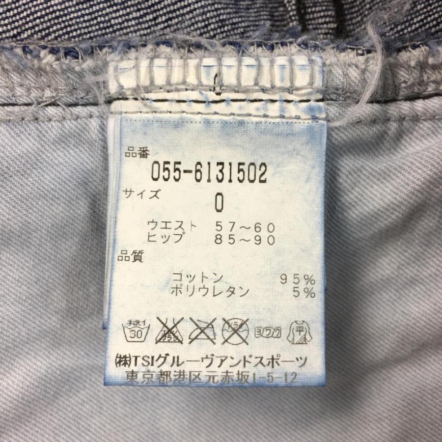 PEARLY GATES 新品未使用 デニム レディース ゴルフウェア 0 PEARLY GATES パーリーゲイツ デニムパンツ ネイビー×白 ニコ