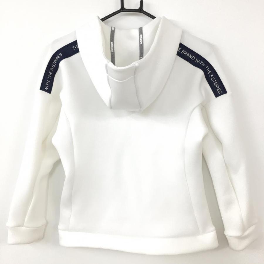 adidas アディダス ジップパーカー 白×ネイビー ダンボールニット 3