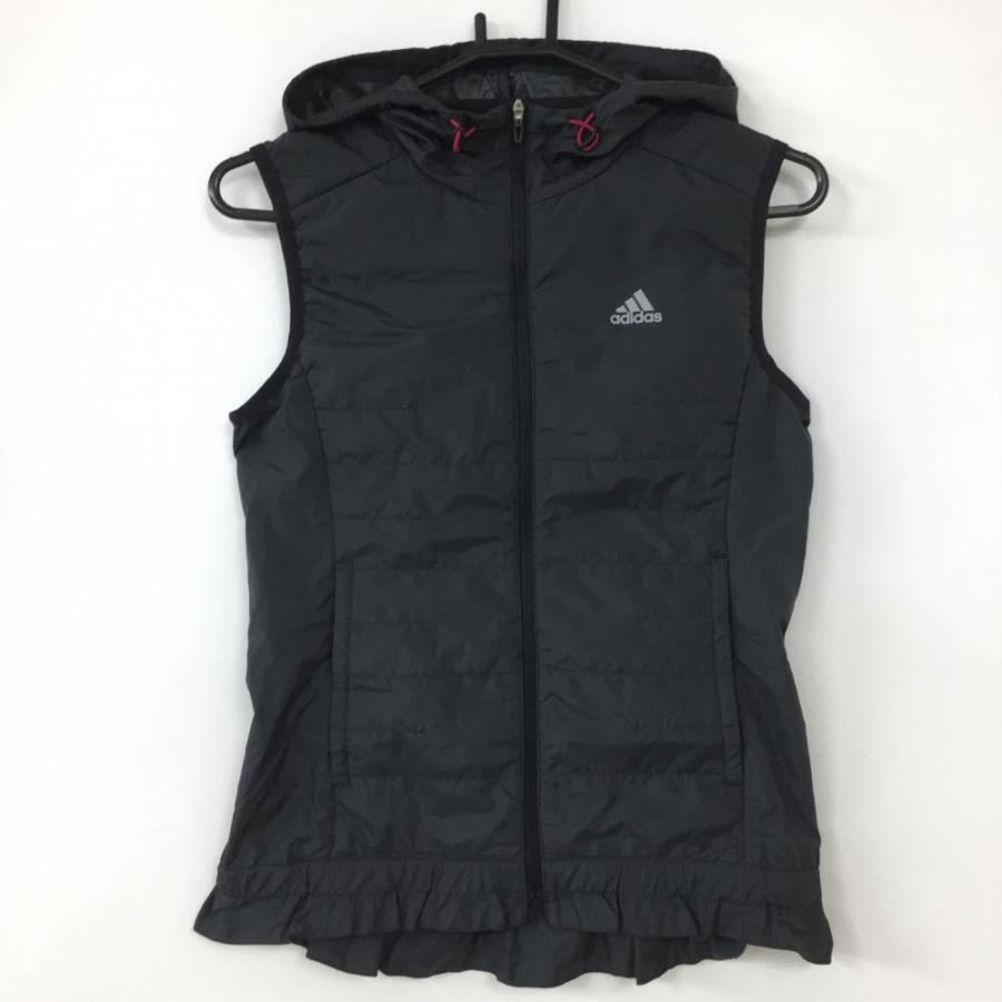 adidas（アディダス） 中綿パーカーベスト 黒 クリマプルーフ 凹凸裏