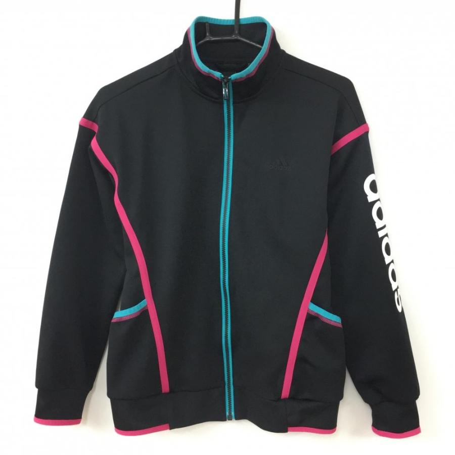 （新品未使用）アディダス ピンクドット ジャージ レディースL ブラック 超レア adidas（アディダス） ジャージ 黒×ピンク ストレッチ レディース S