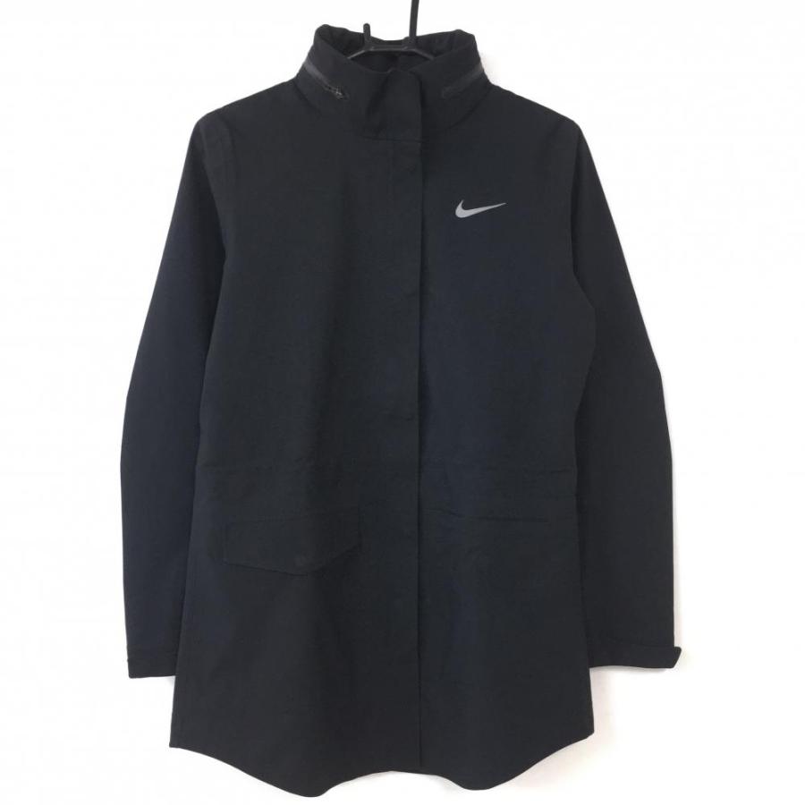 NIKE ナイキ ロングジャケット 黒×グレー シンプル フード収納可 STORM 