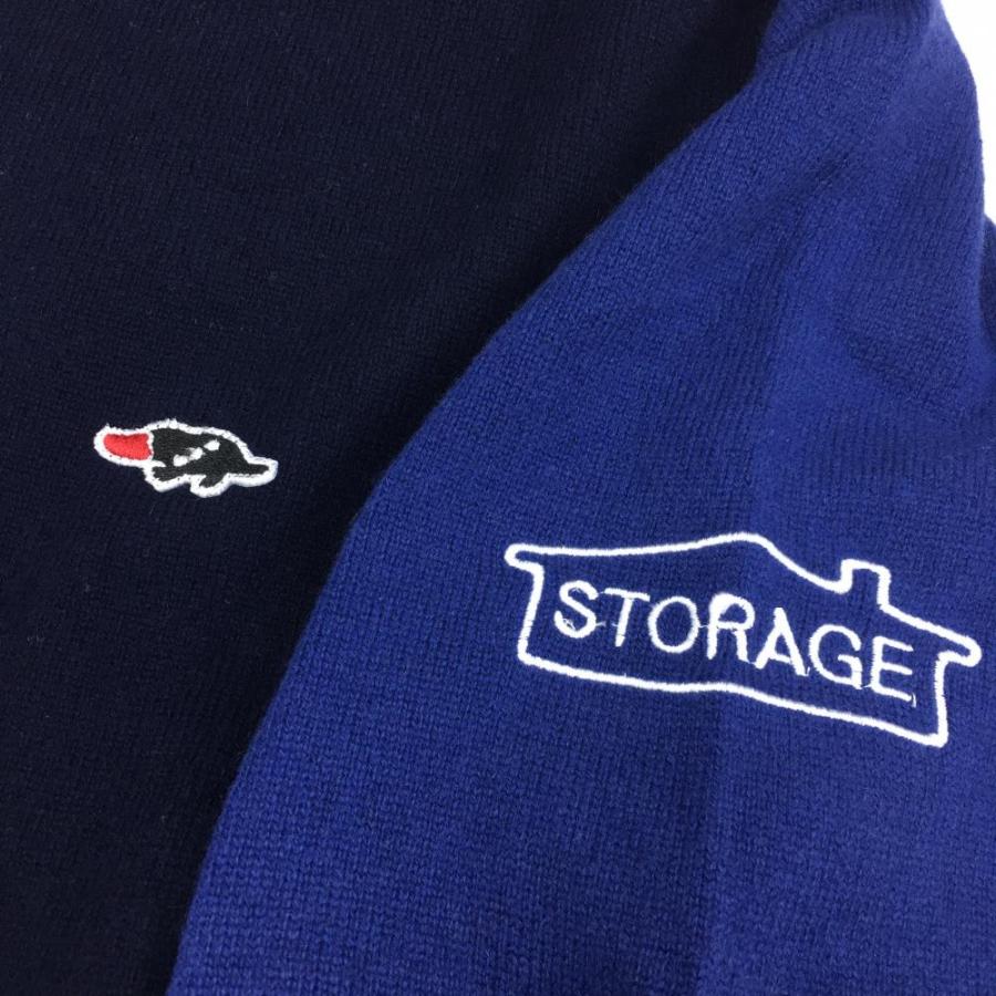 rough&swell セーター　ネイビー ラフアンドスウェル カシミヤセーター ネイビー×ブルー ニット バイ