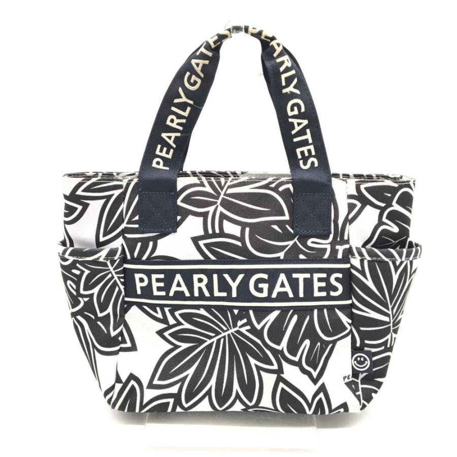 PEARLY GATES パーリーゲイツ カートバッグ 白×ネイビー リーフ PEARLY GATES パーリーゲイツ カートバッグ 白×ネイビー リーフ