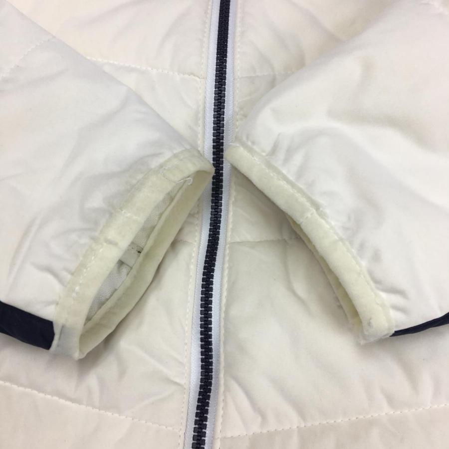 フットジョイ 中綿ジャケット 白×ネイビー バイカラー ダブルジップ