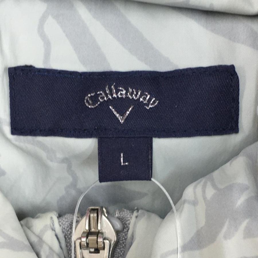 美品 キャロウェイ 2WAY ダウンジャケット M ゴルフ メンズ Callaway キャロウェイ 2WAYダウンジャケット ライトグレー 花柄