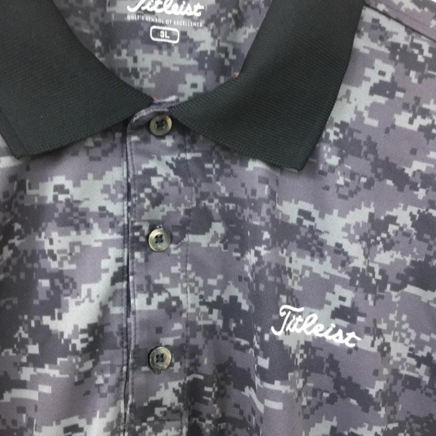 Titleist（タイトリスト） 半袖ポロシャツ グレー×黒 デジカモ柄 迷彩