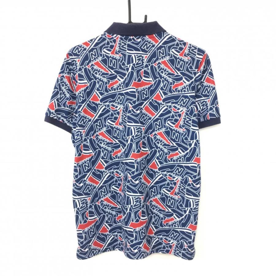 New Balance ニューバランス 半袖ポロシャツ ネイビー×レッド