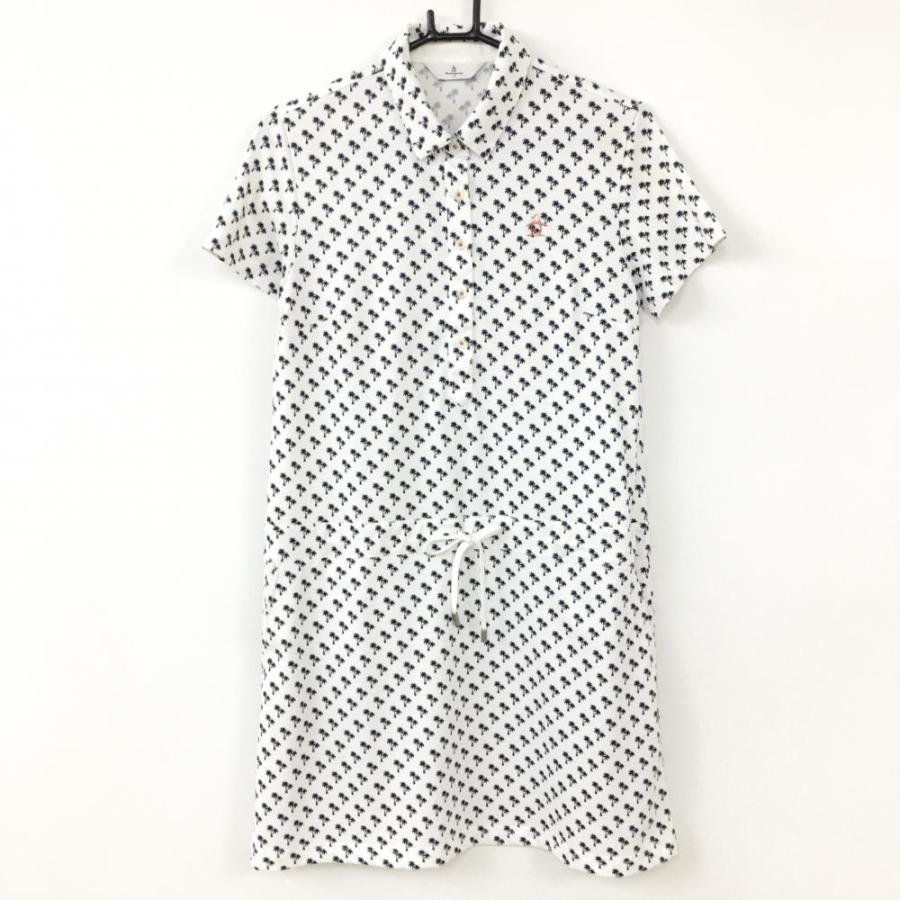 Munsingwear（マンシングウェア） 半袖ポロワンピース 白×ダーク